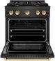 ZLINE Paramount 30" 4.2 cu. ft. Satin Stainless Steel Paramount Dual Fuel Range with 4 Burner Gas Cooktop and Electric Convection Oven with Polished Gold Accents-4