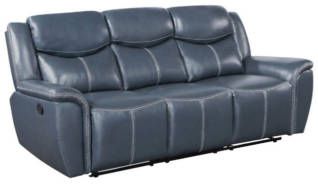 Coaster® Sloane Blue Motion Reclining Sofa with Drop Down Table