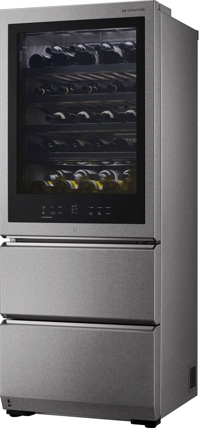 LG SIGNATURE 28" Textured Steel™ Wine Cooler-3