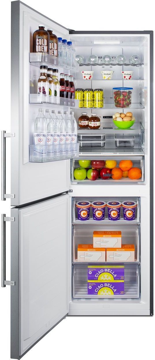Summit® 10.6 Cu. Ft. Stainless Steel Counter Depth Bottom Freezer Refrigerator -3
