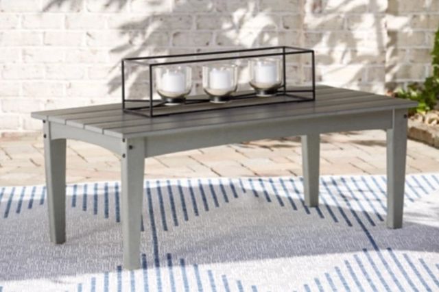 Signature Design by Ashley® Visola Gray Polyethylene Outdoor Cocktail Table-4