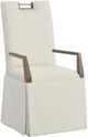 Fairfield® Customizable Entree Dining Nickel Metal Pull Tall Back Skirted Arm Chair-0