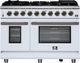 FORNO® Massimo Series Alta Qualita 48" White Pro Style Gas Range-0