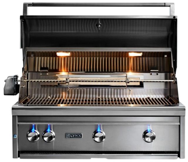 LYNX® Professional 3-Burner Obsidian Built-In Liquid Propane Grill with All Ceramic Burners and Rotisserie-2