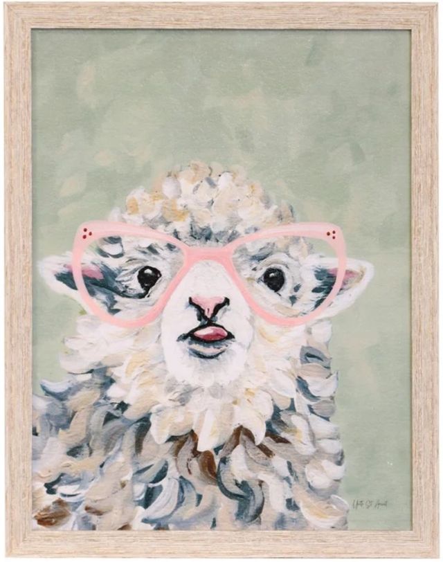 Stylecraft Lamb with Glasses Framed Print-0