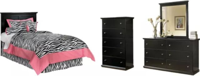 Signature Design by Ashley® Maribel 4-Piece Black Twin Panel Headboard Bedroom Set-0