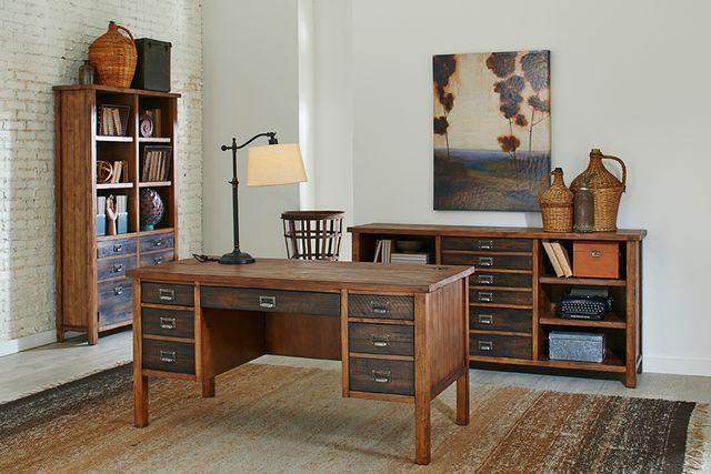 Martin Furniture Heritage Hickory Half Pedestal Desk-3