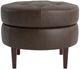 Bassett® Furniture Customizable Delway 25" Round Tufted Leather Ottoman-1
