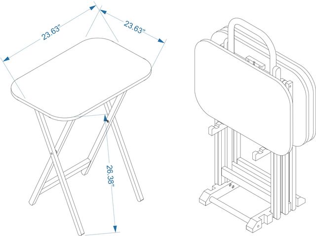 Powell® Delta 5-Piece Dark Cherry Tray Table Set-2