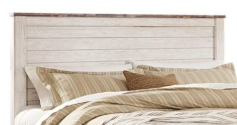 Signature Design by Ashley® Willowton 5-Piece Whitewash Queen/Full Panel Headboard Bedroom Set-1