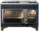 Ilve® Majestic III 48" Midnight Blue Pro Style Dual Fuel Liquid Propane Range with Solid Door and Burnished Trim-1