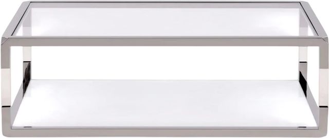 Modus Furniture Jasper Glass Top Coffee Table with Stainless Steel Base-2