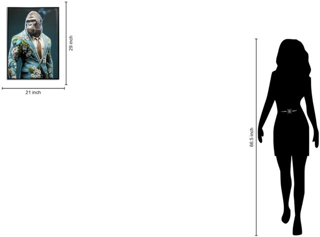 Classy Living Untamed Teal Suit Gorilla Wall Art-2