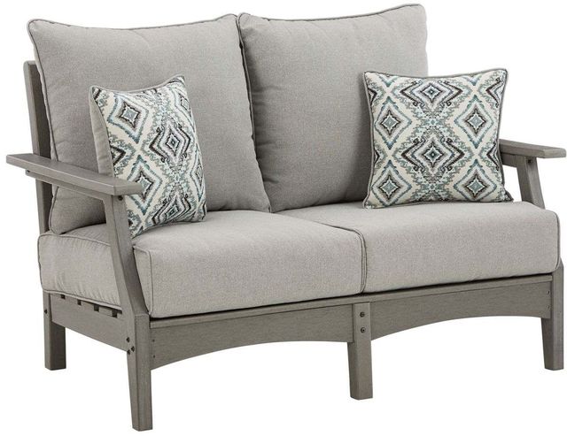 Signature Design by Ashley® Visola 4-Piece Gray Outdoor Conversation Set-1