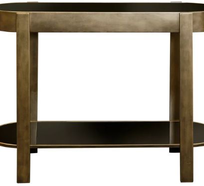 StyleCraft Gold Oval Console Table-1