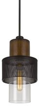 Cal® Lighting & Accessories Mckee Black/Wood Pendant-1