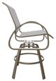 Telescope Casual Aruba Abalone/Beachwood Aluminum/Fabric Outdoor Sling Balcony Height Swivel Cafe Chair-2