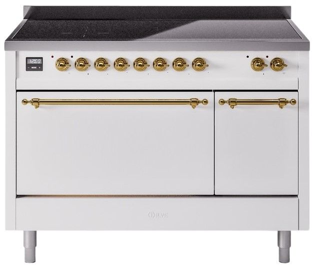 Ilve® Nostalgie II Series 48" White Pro Style Induction Range-0