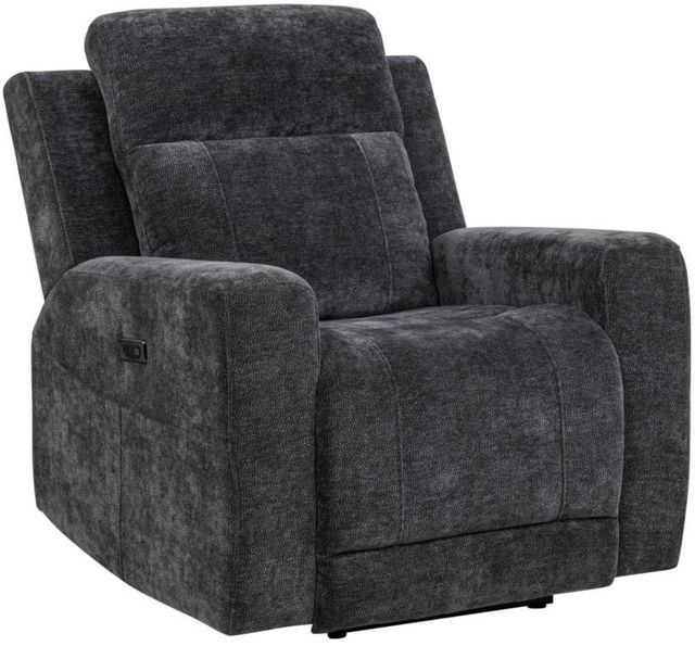 Coaster® Kennett Dark Gray Chenille Upholstered Power Recliner Chair-0