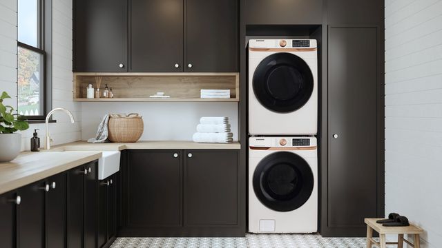 Samsung laundry pair in elegant Ivory finish with Super Speed Wash