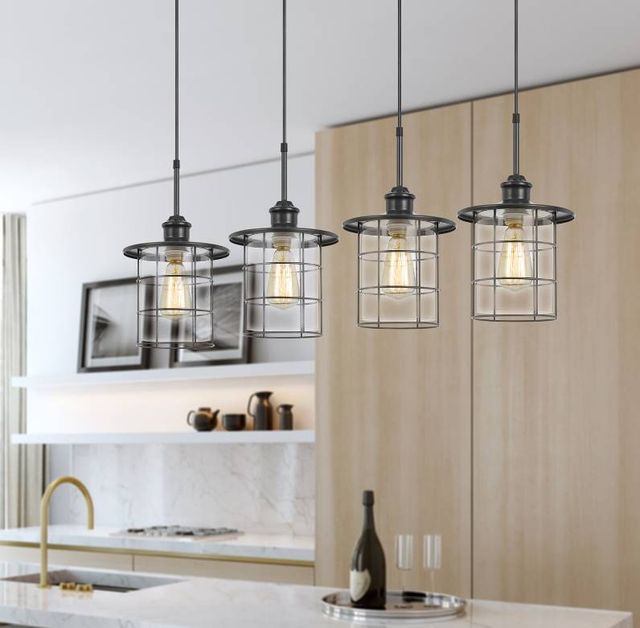 Cal® Lighting & Accessories Silverton 4-Light Dark Bronze Pendant-2