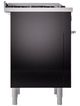 Ilve® Professional Plus II 36" Glossy Black Pro Style Dual Fuel Range-3