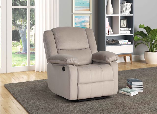 Milton Green Stars Light Brown Power Recliner Chair with Comfort Back-2