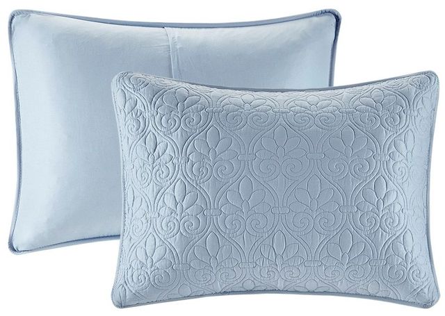 Olliix by Madison Park Blue Twin/Twin XL Quebec Reversible Coverlet Set-4