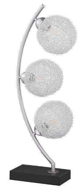 Coaster® Claudia Black/Chrome 30" Woven Spherical Metal Table Lamp -0