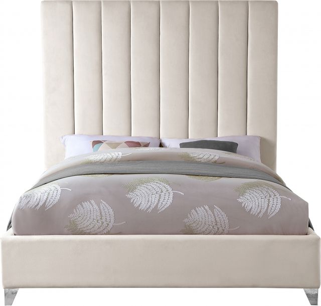 Meridian Furniture Via Cream Queen Panel Bed-1