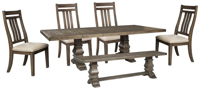 Signature Design by Ashley® Wyndahl 6-Piece Rustic Brown Dining Set-0