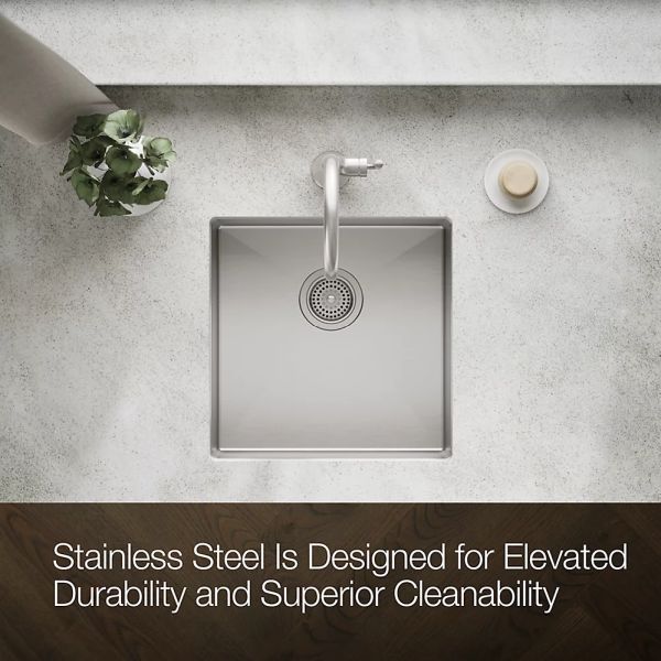 KOHLER® Strive® Stainless Steel 18" Undermount Single-Bowl Bar Sink-4