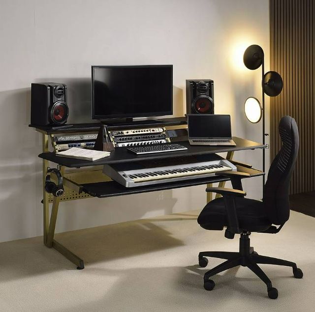 ACME Furniture Saida Black/Carbon Gray Music Desk-1