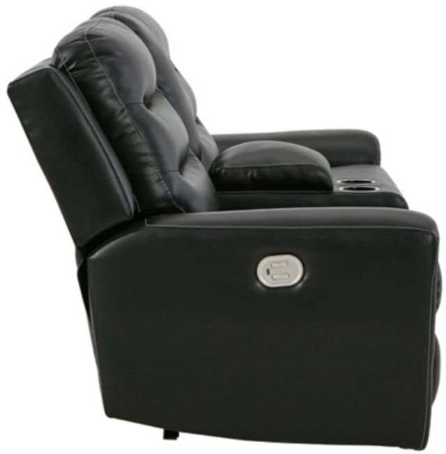 Signature Design by Ashley® Warlin Black Power Reclining Loveseat with Console-3