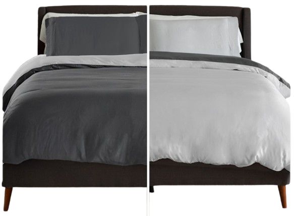 Cariloha Luxurious Harbor Gray/Onyx Queen Duvet Cover-0