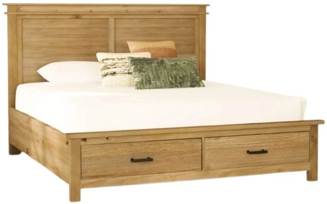A-America® Glacier Point Golden Java Queen Storage Panel Bed-0