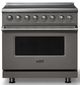 Viking® 5 Series 36" Damascus Gray Pro Style Induction Range with Polished Chrome Trim-0