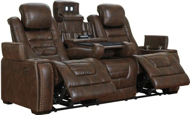 Signature Design by Ashley® Game Zone 3-Piece Bark Living Room Set with Power Reclining Sofa-1