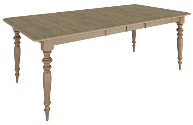 Country View Woodworking Customizable Kingman Cherry Top 60" Dining Table with 2-Leaves and Brown Maple Legs-0