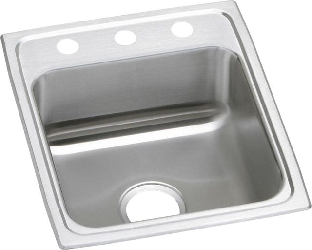 Elkay Celebrity® Brushed Satin 17" x 20" x 7-1/8" 3-Hole Single Bowl Drop-In Sink-0