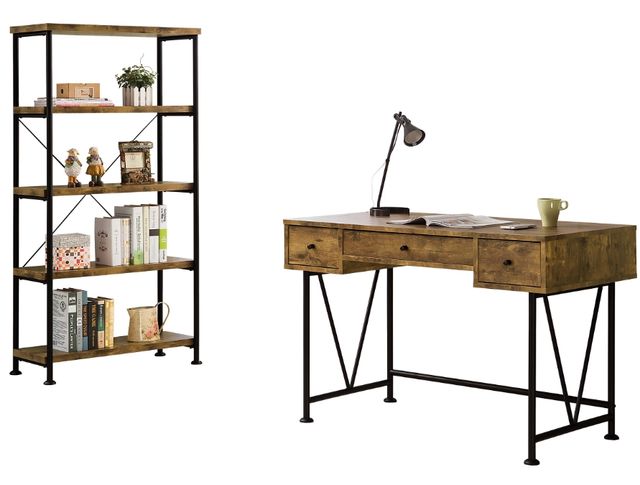 Coaster® Analiese 2-Piece Rustic Nutmeg Office Desk Set-0