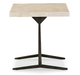 Bassett® Furniture Tyson Cream Travertine Stone Top End Table with Black Base-2