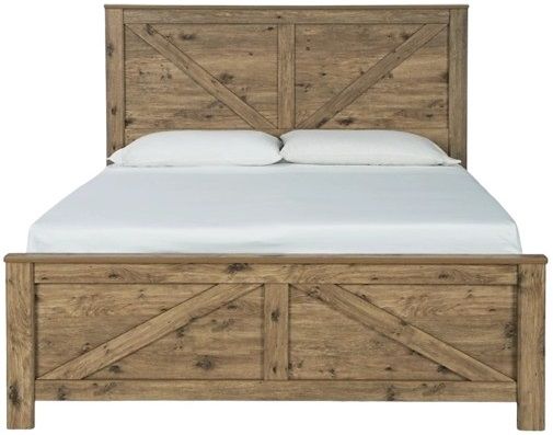 Signature Design by Ashley® Shurlee Light Brown Queen Crossbuck Panel Bed-2