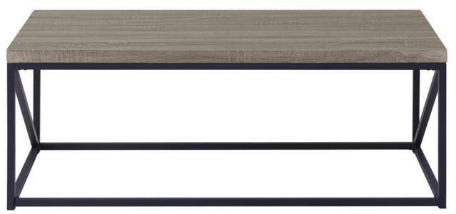Coaster® Birdie 3-Piece Sonoma Gray Occasional Table with Black Base Set-2