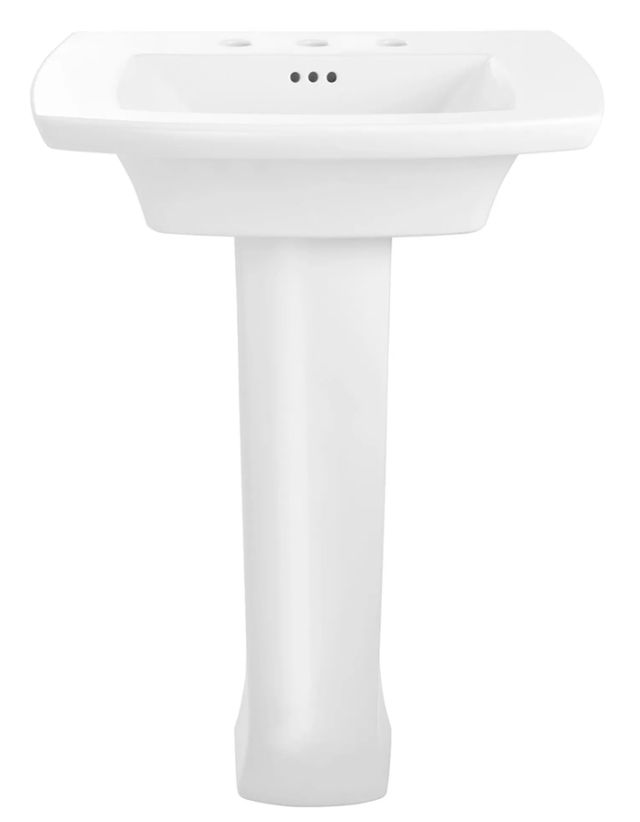 American Standard Edgemere White 8" Widespread Pedestal Sink Top and Leg Combination-1