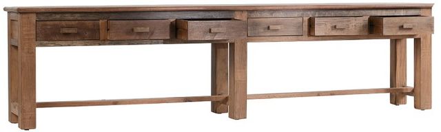 Classic Home Ezra Natural 6-Drawer Console Table-2