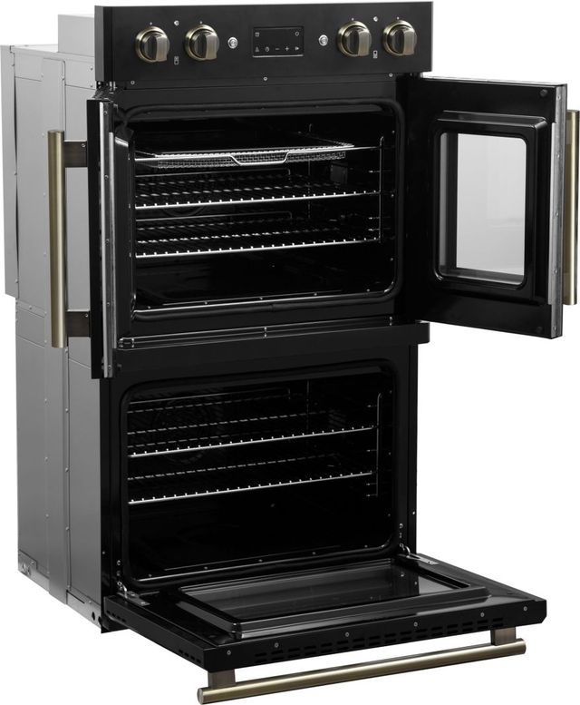 FORNO® Asti Alta Qualitia 30" Black Double Electric Wall Oven-4