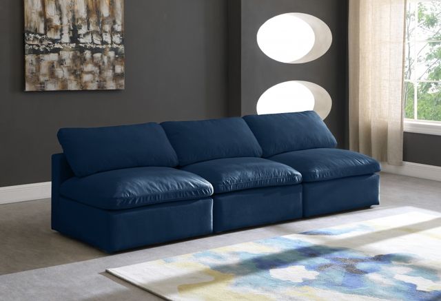Meridian Furniture Plush Navy Velvet Standard Cloud Modular Sofa-2