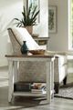 Hammary® Chambers Medium Brown Chairside Table with Chalk White Base-1