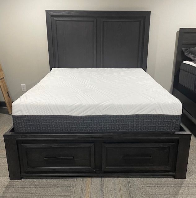 Black/Brown Queen Panel Storage Bed - DISCONTINUED-0